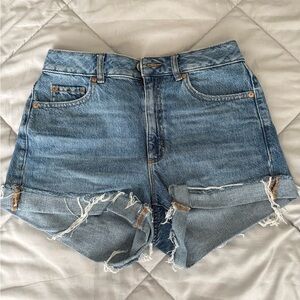 Garage Blue Jean Shorts Distressed Casual